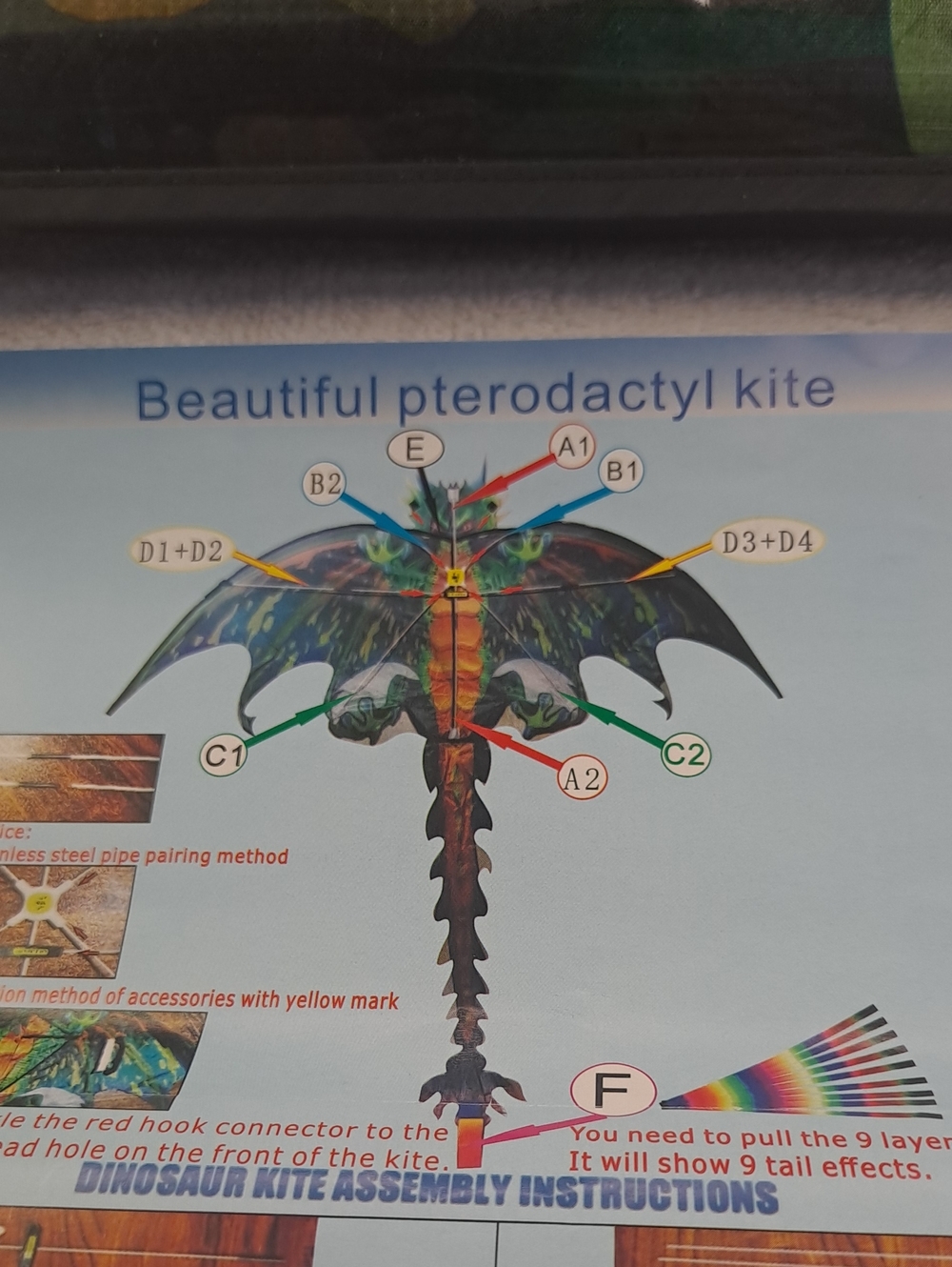 Beautiful Pterodactyl Kite - Multicolor